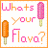 Pixelated image with 'Whats your Flava?' text and two popsicle icons, bordered by orange on left side.