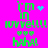 A bright pink background displays green pixelated text reading "i'm in luvve!!!" with three hearts and "haha!" below, accompanied by a small blue heart or star animation.