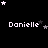 Black background with white and gray stars scattered around, four of the name 'Danielle' in pixelated text