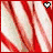 Six display a red and white striped background with colored heart icons in the top-right corner, each showing a different heart color