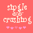 Pixelated text 'stipple' and 'crashing' with pink stars on a coral background, showing animation changes in star positions.