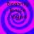 Four identical pixelated display a blue and pink spiral background with black text reading "Beastly Bryce Joyna" in a retro font