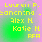 Yellow pixelated text on a green-to-pink gradient background, arranged in a of four identical with names and 'BFFL' text