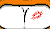Static pixel art icon featuring a black stick figure with gray accents standing on a white background, orange top border, and gray bottom section, with pink pixelated lips to the right of the figure.