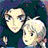 Pixelated static image of two light-skinned characters with neutral expressions against a dark teal background, rendered in low-resolution 256x256 pixels with visible dithering and color blending.