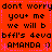 Red background with black pixelated text repeating 'dont worry you+ me we will b bfll's 4eva AMANDA :)' and 'AMANDA ;)' in a pattern, surrounded by pink dotted lines and star shapes