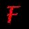 Red pixelated letters spelling FRIENDS arranged in a on black background with gray rectangle at bottom right
