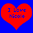 Two red hearts on a blue background with blue text reading "I Love Nicole" inside each heart.