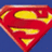 A red and yellow Superman shield logo on a dark blue background, with red text 'I AM SUPERMAN!' on a solid bright blue field.