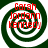 Four identical spiral patterns with green and white concentric circles, each containing red text reading 'Garah Jordann Kennedy' in a pixelated font.