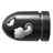 Pixelated black-and-white image of a bullet-shaped object with metallic highlights and a curved indentation on its side.