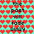 Pixelated text 'the past will fade away' repeated across a heart-patterned background with color-shifting hearts.