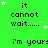 Green background with repeated text 'it cannot wait.....' and 'i'm yours:' in black pixelated font, scattered white stars.
