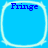 Four identical blue square icons with rounded corners, each containing the word "Fringe" in dark blue pixelated text at the top.