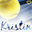 A yellow tennis ball with visible texture appears above the name 'Kristin' written in blue cursive script on a light background.