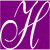 Purple background with white cursive text forming 'M is for Hannah' across four , each showing a segment of the phrase