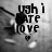 Black-and-white pixelated image with text 'ugh i HATE LOVE' and a small heart symbol, set against a blurred background.