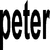 Black text on white background reads 'peterpatrick' above 'andyjoe', with overlapping letters and pixelated edges.