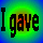 Pixelated text and symbols on a gradient background with green and blue hues, showing 'I gave Perky #15' in black block letters.
