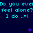 Cyan text repeats 'Do you ever feel alone? I do ..=(', with purple plus and star symbols on a dark blue background.