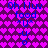 Pixelated icon with purple heart pattern background and blue text reading "Oh Huv food *U* -U- 'O" arranged in vertical lines.