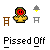Animated pixel art icon shows a yellow figure with red eyes performing actions like raising arms, holding objects, and interacting with brown shapes against gray background.
