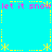 Pixel art icon with cyan background, yellow dashed border, and pink text repeating 'let it snow' at top and bottom.