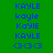Pixelated text and symbols in blue on green, brown, and pink backgrounds with consistent layout