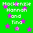 Green background with pink stars and white text reading "Mackenzie Hannah and Tina :)" repeated in a pattern