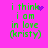 Green pixelated text on bright pink background reads "i think i am in love (kristy)" with a purple heart and scattered dots animation.