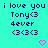 Cyan background with repeated dark blue text and pink heart symbols arranged in a pattern
