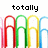 Pixelated image of colorful paperclips with overlaid text 'totally clip it up' and 'foo!' in black block letters.