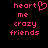 Pixelated pink text and a heart symbol on black background, with one version showing the heart as part of the word 'heart' and another without.