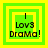 Four identical pixelated icons with green and yellow borders display "I Lov3 Drama!" text, each with a distinct yellow square frame position.