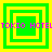 Four green and yellow square frames with pink text "TOKIO HOTEL" overlaid, arranged in a on a yellow background