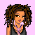 Pixel art contact sheet showing three frames of a female character in preppy and punk styles with text labels on pink backgrounds.