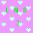 Pixelated icon with light blue hearts on pink background, green text 'LMS' and ':]' symbols scattered across the image.
