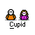 Animated contact sheet of 13 pixel art frames showing a couple icon with orange and purple characters, various heart effects, and changing poses across the sequence.