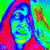 A pixelated image shows a colorful, rainbow-hued face on the left and a sign with 'LOL' text on the right, with a yellow smiley face below the sign.