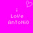 Pixelated pink icon with two identical text blocks reading "i Love AnToNiO" and a heart symbol above, on a solid pink background.
