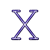 Animated sequence of stylized purple X and I shapes with varying line thicknesses on white background.