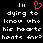 Black background with white pixelated text reading 'im dying to know who his hearts beats for?' and a pink heart symbol replacing the 'o' in 'to' on the left side.