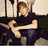 Four distinct pixelated images of a young person in various poses and outfits arranged in a