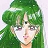Pixelated close-up of a character with long green hair, light skin, and a neutral expression against a light background.