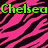 six colored with tiger-stripe patterns and text labels, including "Chelsea," "Talia," "Emily," "Hunter," and "Besties For Life<33" on a bright green background