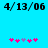 Blue background with black date text at top and pink/purple star-like shapes below, two identical frames side-by-side.