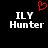 Red pixelated heart symbol above white text 'ILY Hunter' on black background, with two identical side-by-side versions of the same design.