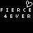 Pixelated white text and heart symbol on black background, with repeated 'FIERCE 4EVER' text in two and a heart above