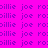 A contact sheet of six animated frames showing a repeating pattern of text on a bright pink background with green highlighted sections.
