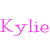 Animated text 'Kylie' in pink cursive with green asterisks on white background, showing two distinct states of star placement.